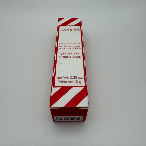 Laneige Candy Cane Lip Glowy Balm Full Size .35oz 10g Holiday 2024 Lip Gloss - Picture 2 of 7